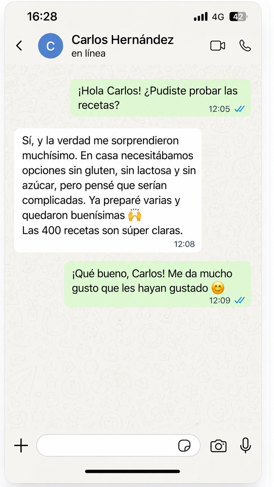 Conversación ilustrativa sobre el recetario, imagen 1 de 6.