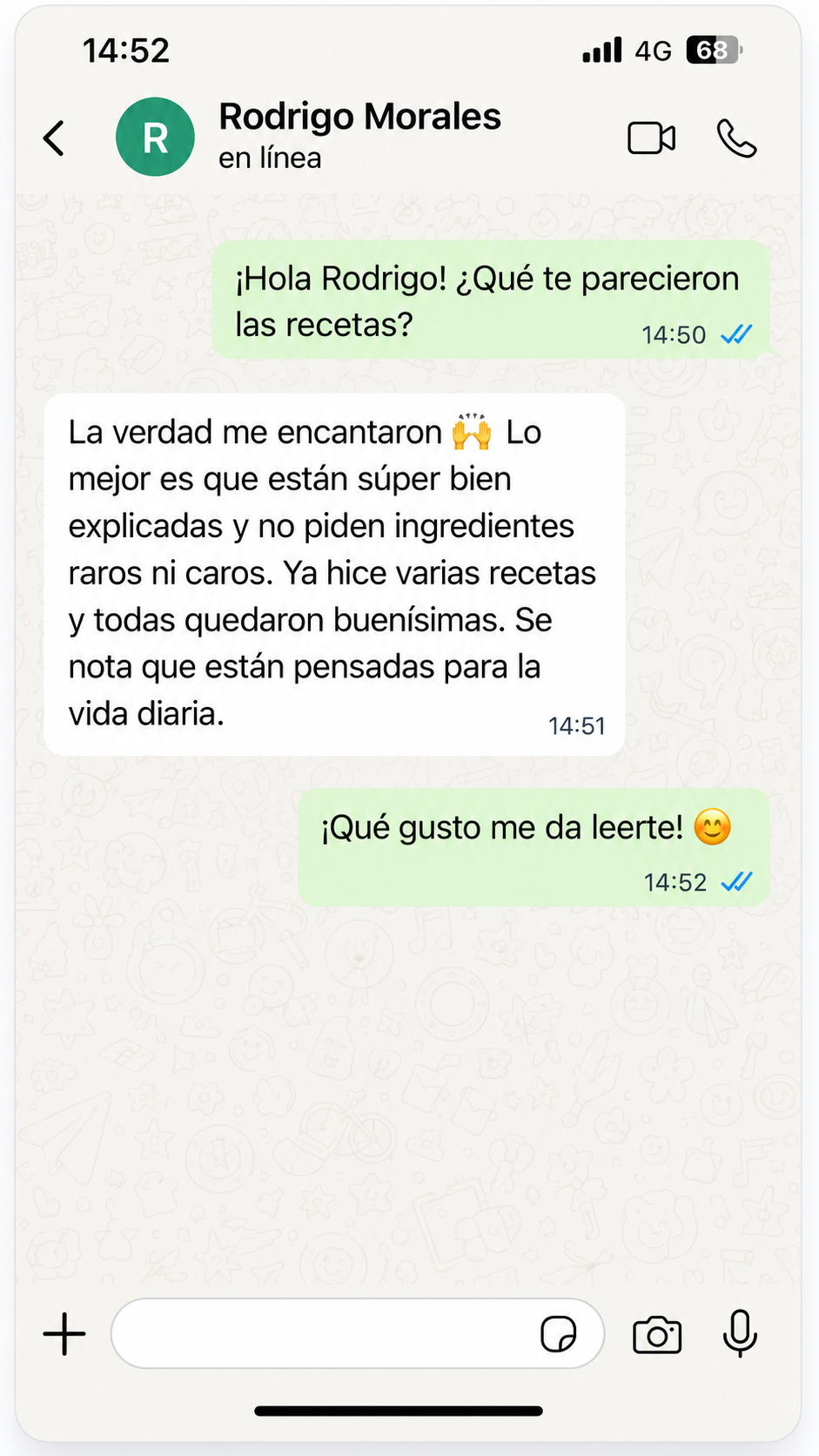 Conversación ilustrativa sobre el recetario, imagen 5 de 6.